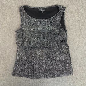 Collection Dressbarn Tiered‎ Sparkle Blouse Sleeveless Evening Party Top Size 10